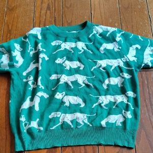 Green Women's Shirt with Animal Print